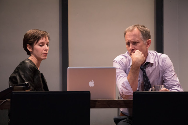 Jocelyn Kuritsky and Bruce McKenzie in Kim Davies&#39; Stet, directed by Tony Speciale, at the Abingdon Theatre Company.