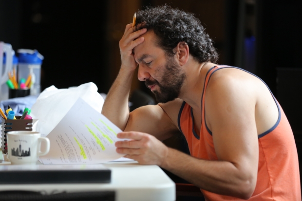 Max Casella (Thersites) studies his script.