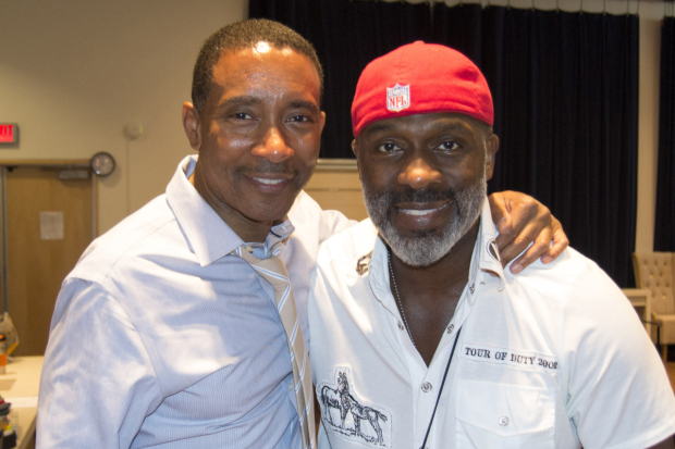 Co-writers Charles Randolph-Wright (director) and BeBe Winans (music and lyrics) pose for a photo at the first Arena Stage rehearsal.