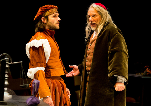 Shahar Isaac and Jonathan Epstein in The Merchant of Venice, directed by Tina Packer at Shakespeare &amp; Company.