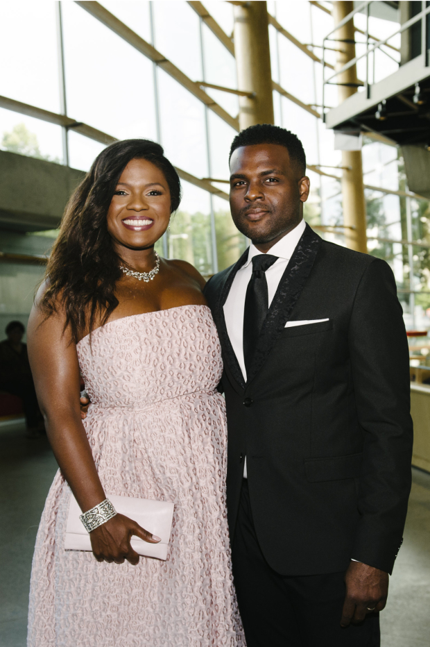 Siblings and costars Deborah Joy Winans and Juan Winans celebrate opening night of Born for This at Arena Stage.