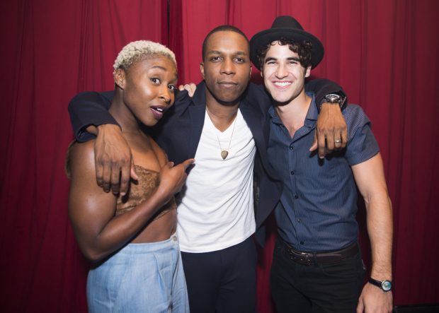 Leslie Odom Jr. hangs out with Cynthia Erivo and Darren Criss after his concert.