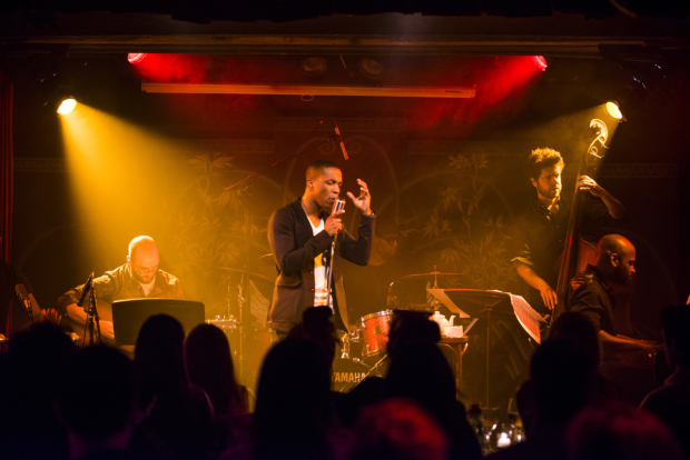 Leslie Odom Jr. takes the stage at the McKittrick Hotel.