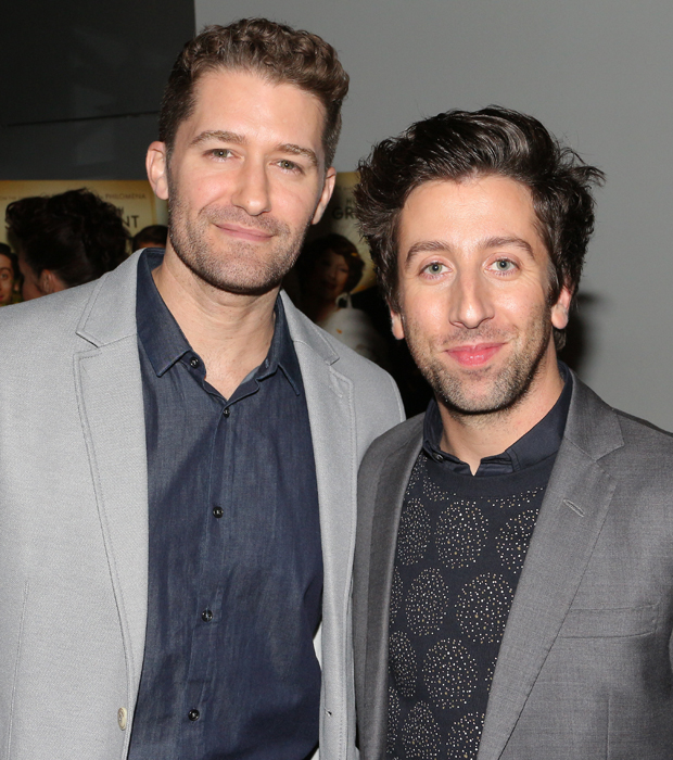 Matthew Morrison and Simon Helberg share a photo at a screening of the new film Florence Foster Jenkins, in which Helberg appears.