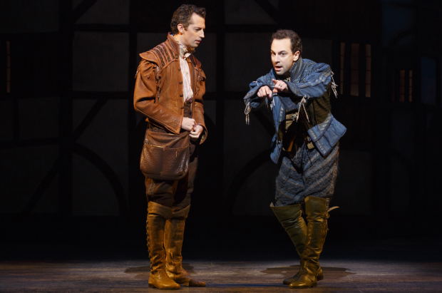 Josh Grisetti and Rob McClure star as Nigel and Nick Bottom in Something Rotten!