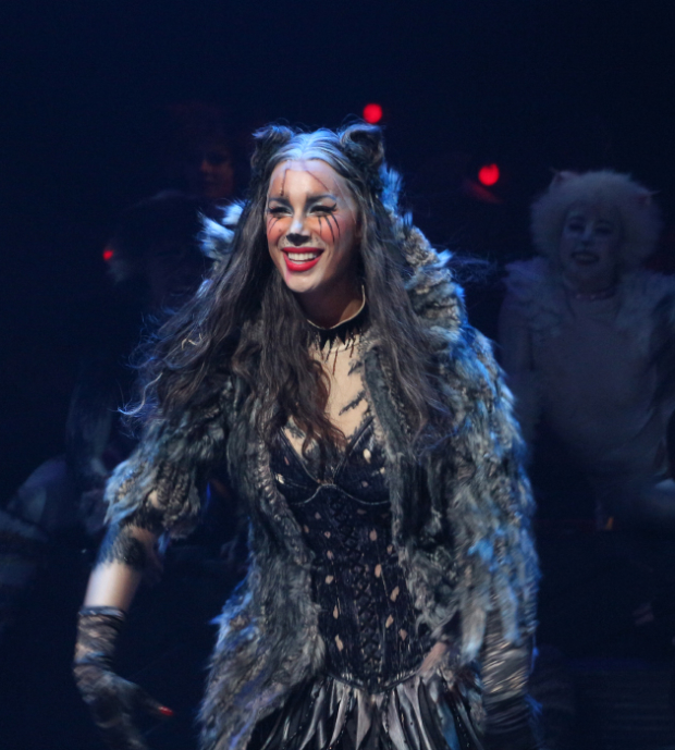 Leona Lewis takes her opening-night curtain call in Cats at the Neil Simon Theatre.