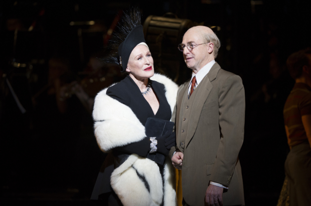 Glenn Close as Norma Desmond and Julian Forsyth as Cecil B. DeMille in the recent London revival of Sunset Boulevard.