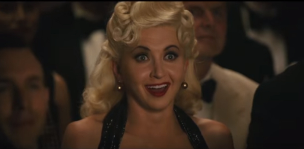 Screenshot of Arianda as Agnes Stark in the official Florence Foster Jenkens trailer.