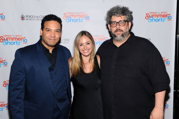 Neil LaBute (right) with Frank Harts and Elizabeth Masucci, who star in his new short play After the Wedding.
