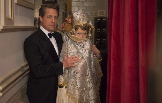 Hugh Grant as St Clair Bayfield and Meryl Streep as Florence Foster Jenkins. 