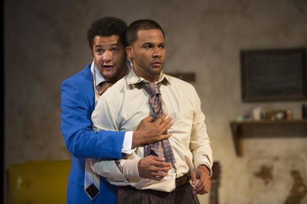 Brandon Dirden and Jason Dirden in Two River Theater&#39;s 2012 production of Suzan-Lori Parks&#39; Topdog/Underdog.