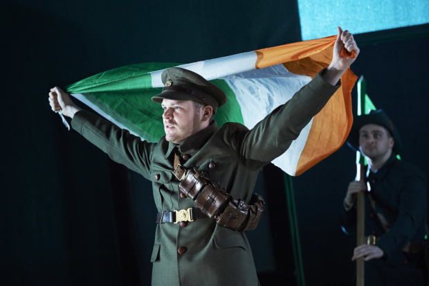 Lloyd Cooney (Lieut. Langon) and Liam Heslin (Capt. Brennan) in The Plough and the Stars.
