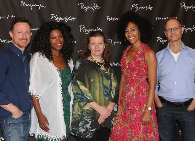 The stars of A Life: Brad Heberlee, Marinda Anderson, Lynne McCollough, Nedra McClyde, and David Hyde Pierce.