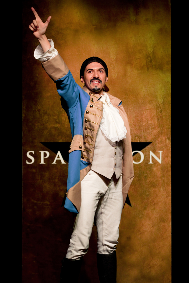 Dan Rosales as Lin-Manuel Miranda in Gerard Alessandrini&#39;s Spamilton at the Triad.
