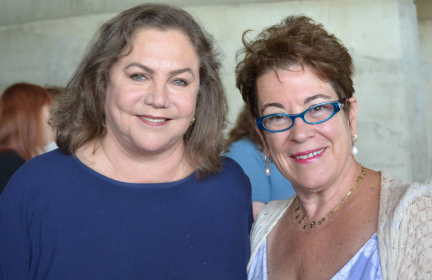 Kathleen Turner, who portrays Joan Didion, and Arena Stage Artistic Director Molly Smith at the first rehearsal for The Year of Magical Thinking.