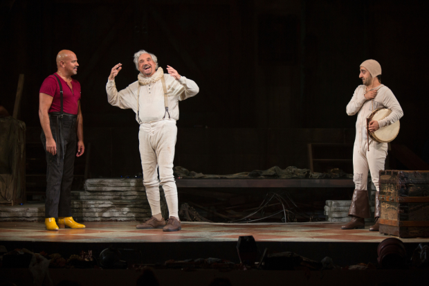 Philip Anthony-Rodriguez, Hal Linden, and Amir Talai in the Pasadena Playhouse production of The Fantasticks.