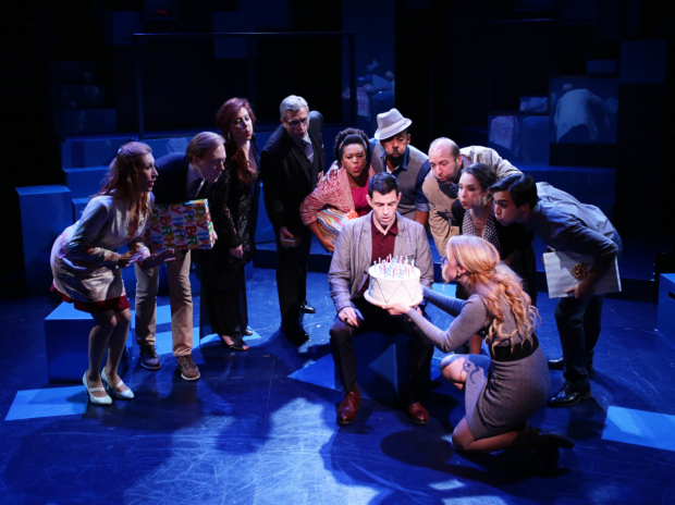 The cast of Company, directed by Spiro Veloudos, at Boston&#39;s Lyric Stage Company.