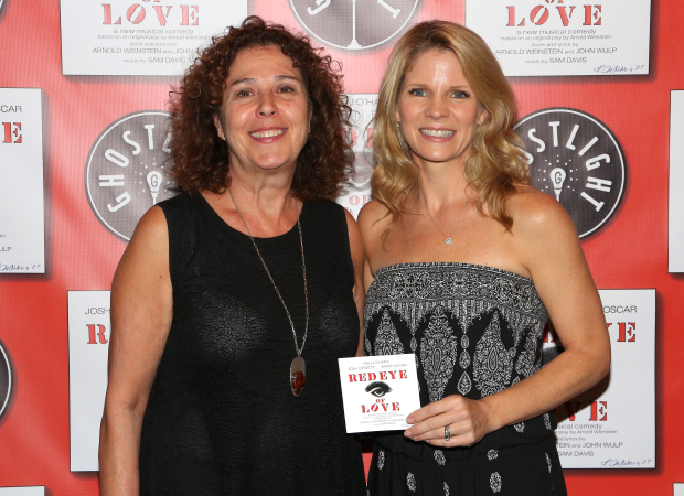 Amas Musical Theatre Artistic Director Donna Trinkoff joins Red Eye of Love vocalist Kelli O&#39;Hara for a photo.