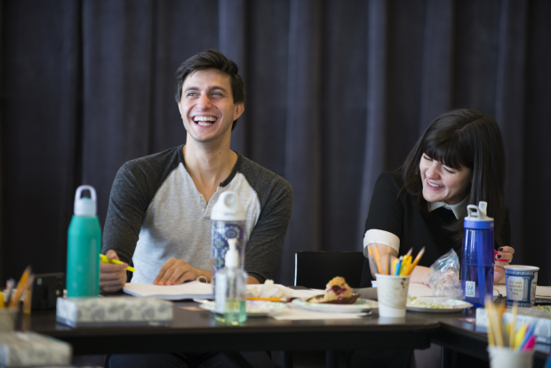 Gideon Glick and Madeline Martin enjoy their first day of rehearsal.