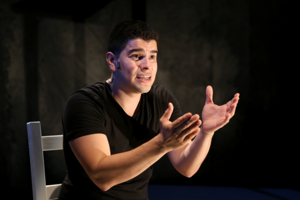 Brian Quijada stars in his new solo play, Where Did We Sit on the Bus?, directed by Chay Yew, at Ensemble Studio Theatre.