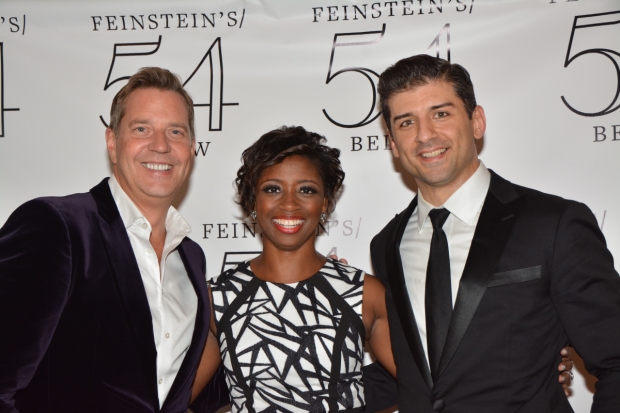 New York Pops conductor/musical director Steven Reineke poses with his stars, Montego Glover and Tony Yazbeck.