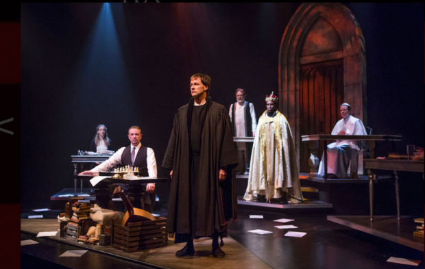 A scene from Fellowship for Performing Arts&#39; production of Martin Luther on Trial.