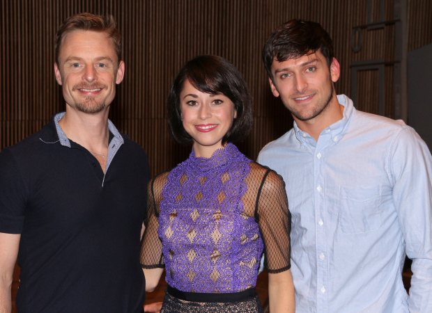 An American in Paris director/choreographer Christopher Wheeldon poses with his two leading plays: Sarah Esty and Garen Scribner.