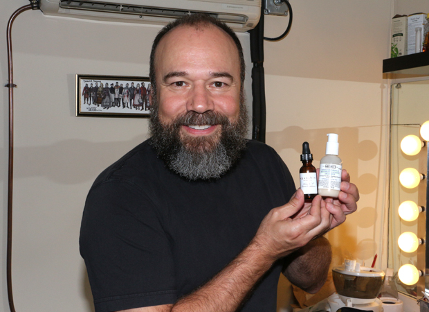 Danny Burstein uses various hair products to keep his Tevye beard manageable.
