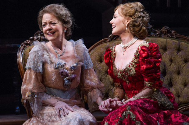 Isabel Keating as Birdie Hubbard and Marg Helgenberger as Regina Giddens in Lillian Hellman's The Little Foxes, directed by Kyle Donelly, at Arena Stage.