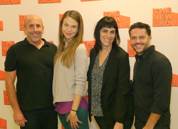 New Group Artistic Director Scott Elliott with Sweet Charity star Sutton Foster, director Leigh Silverman, and choreographer Joshua Bergasse.