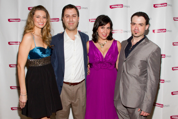 In Transit creators Sara Wordsworth, Russell Kaplan, Kristen Anderson-Lopez, and James-Allen Ford at the show&#39;s Primary Stages&#39; premiere in 2010.