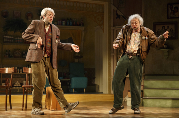 Nick Kroll and John Mulaney star as Gil Faizon and George St. Geegland in Oh, Hello on Broadway.