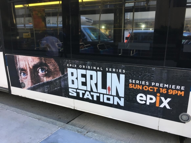 An advertisement for the new television series Berlin Station, in which Richard Armitage stars.