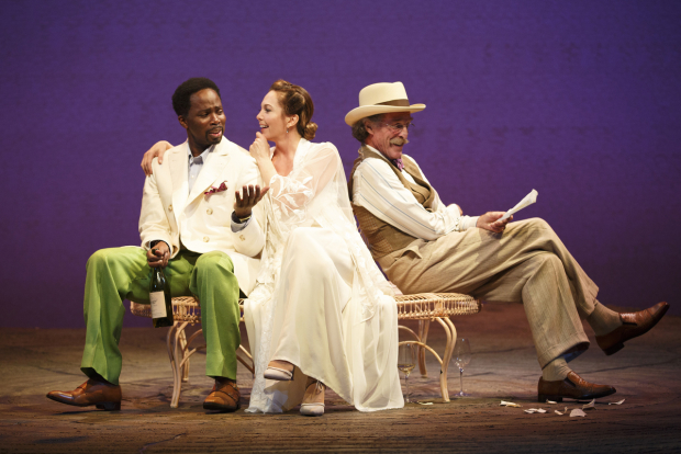Harold Perrineau, Diane Lane, and John Glover in a scene from The Cherry Orchard.