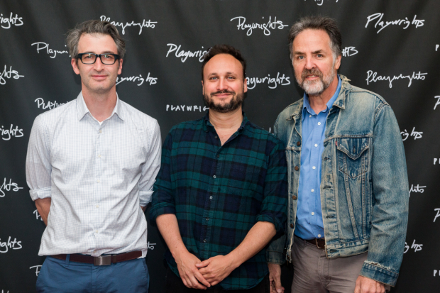 Rancho Viejo is directed by Daniel Aukin and written by Dan LeFranc. Playwrights Horizons Artistic Director Tim Sanford joins them for a photo.