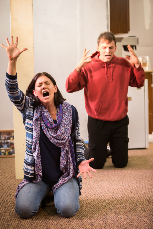 Zoë Winters and Christopher Sears appear in The Harvest, a new play by Samuel D. Hunter, directed by Davis McCallum, at the Claire Tow Theater.