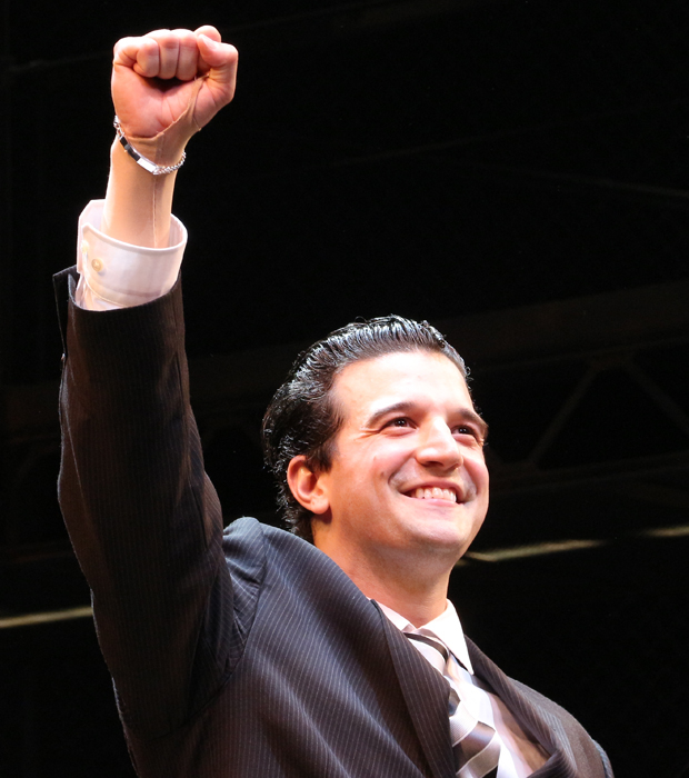 Mark Ballas takes his first Broadway curtain call as Frankie Valli.