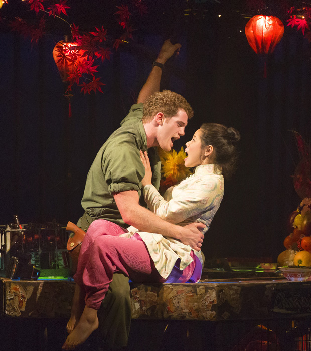Alistair Brammer and Eva Noblezada in a scene from Miss Saigon.