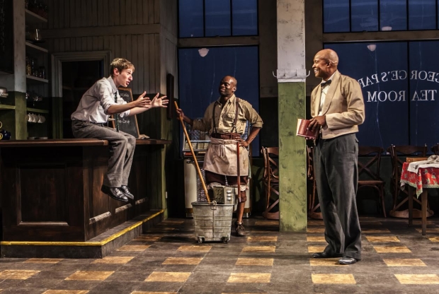Noah Robbins, Sahr Ngaujah, and Leon Addison Brown in Athol Fugard&#39;s &quot;Master Harold&quot;...and the Boys at the Pershing Square Signature Center.