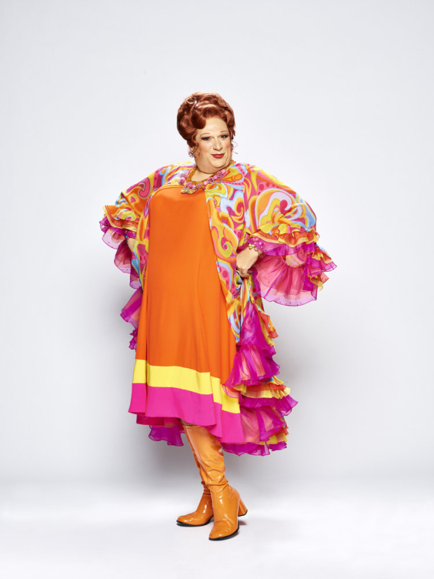 Harvey Fierstein is decked out as Edna Turnblad in Hairspray Live!