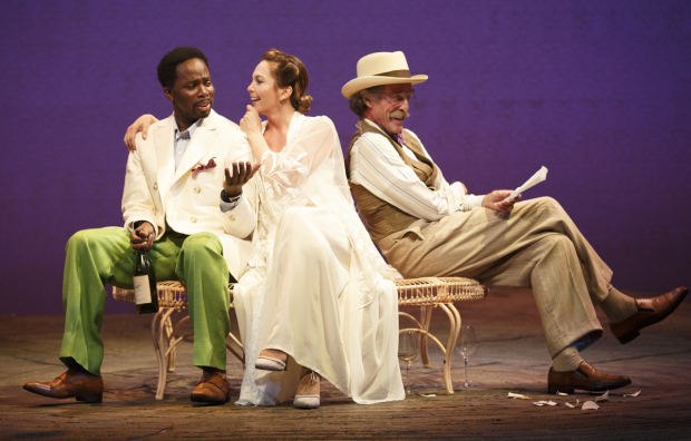 Harold Perrineau, Diane Lane, and John Glover in The Cherry Orchard at the American Airlines Theatre.