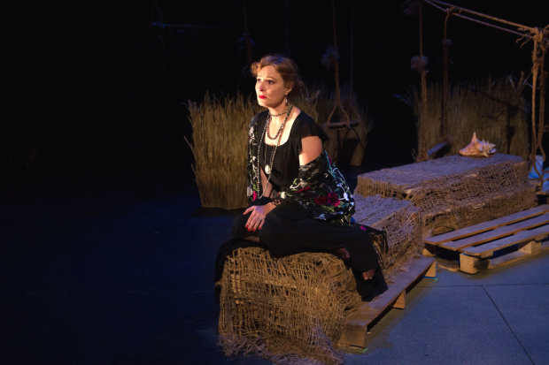 Amanda Jones plays Anaïs Nin in David Stallings&#39;  Anaïs Nin Goes to Hell, directed by Antonio Minino, at the Theater at the 14th Street Y.