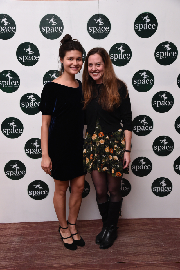 Phillipa Soo and Claire Karpen pose for a photo.