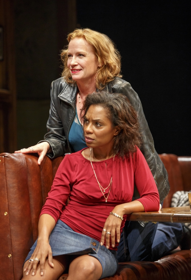 Johanna Day and Michelle Wilson in Sweat, written by Lynn Nottage and directed by Kate Whoriskey, at the Public Theater.