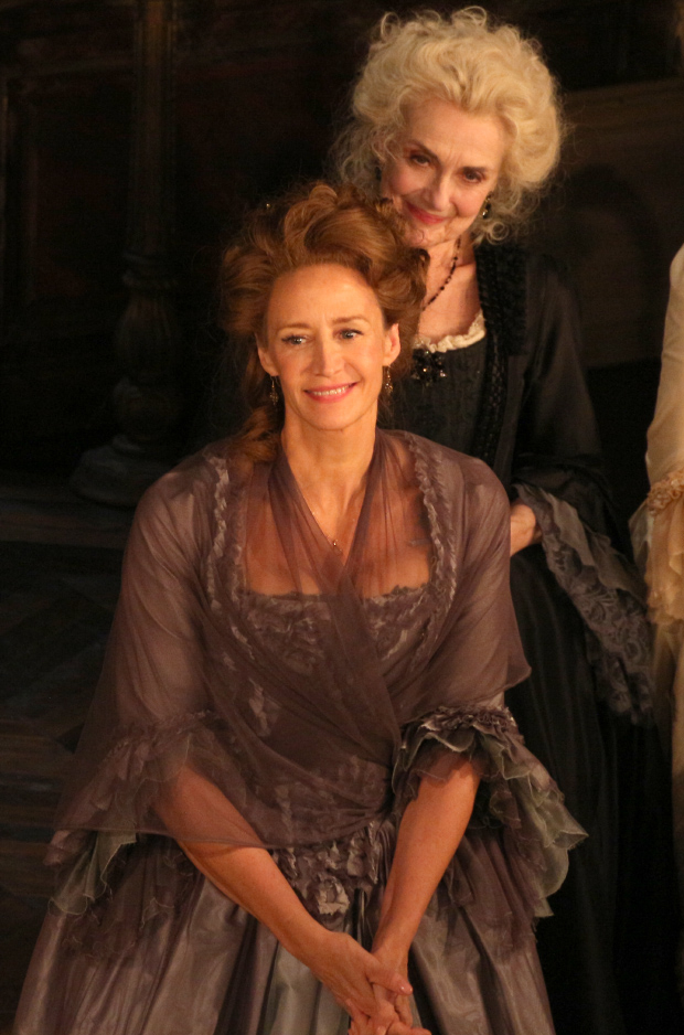 As Mary Beth Peil looks on, Janet McTeer takes her bow as La Marquise de Merteuil in Les Liaisons Dangereuses.