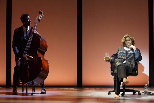 Composer Marcus Shelby accompanies Anna Deavere Smith in Notes From the Field.