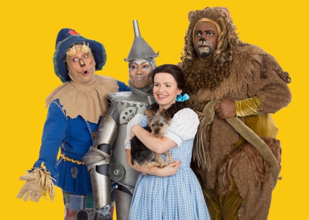 Christopher Sutton, Christopher Shin, Adrienne Eller, and Nichalas L. Parker star in The Wizard of Oz, directed by Glenn Casale, at Walnut Street Theatre.