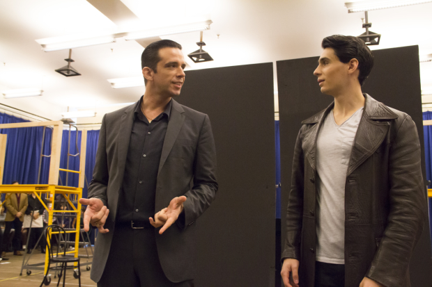 Nick Cordero and Bobby Conte Thornton as Sonny and Calogero in rehearsal for the Broadway mounting of A Bronx Tale. 