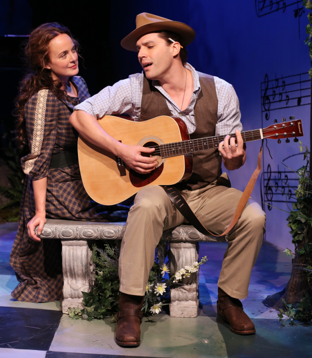 Melissa Errico and Ryan Silverman play Sharon and Woody in the Irish Repertory Theatre&#39;s new revival of Finian&#39;s Rainbow.