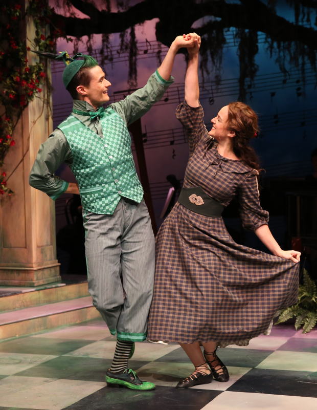 Mark Evans as Og and Melissa Errico as Sharon in Charlotte Moore&#39;s production of Finian&#39;s Rainbow.